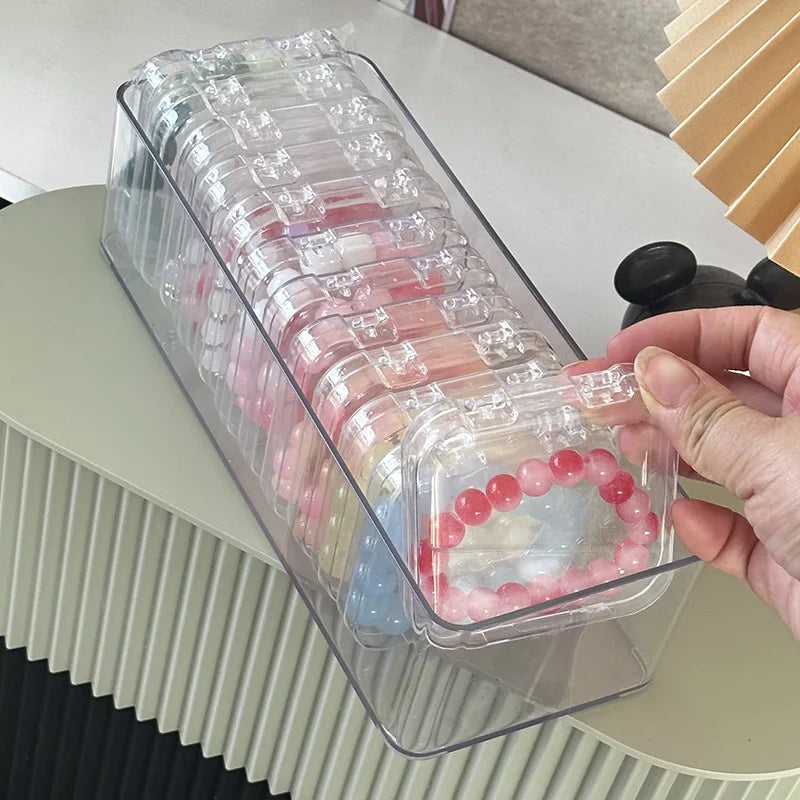 Crystal Wenwan Bracelet Desktop Storage Box Jewelry Necklace Dust-proof Desktop Organizing Box Display Shelf
