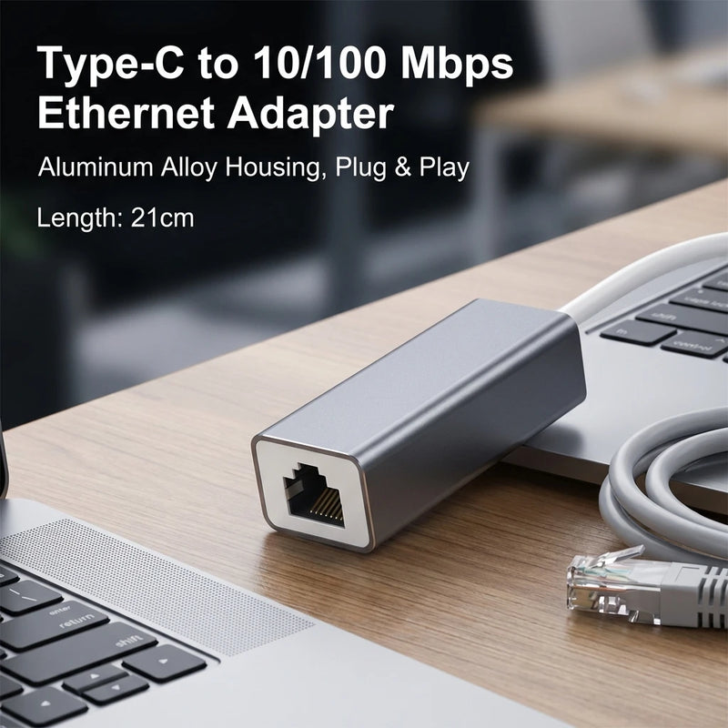 USB Type C Ethernet Adapter 1000/100 Mbps RJ45 Network Card for Mac PC Windows XP 7 8 10 Android - USB LAN Internet Cable