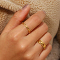 2022 New Super Minimalist Braided Twisted Thin Gold Rings For Lady Waterproof Stainless Steel 18K Gold Plated Girl's Ring