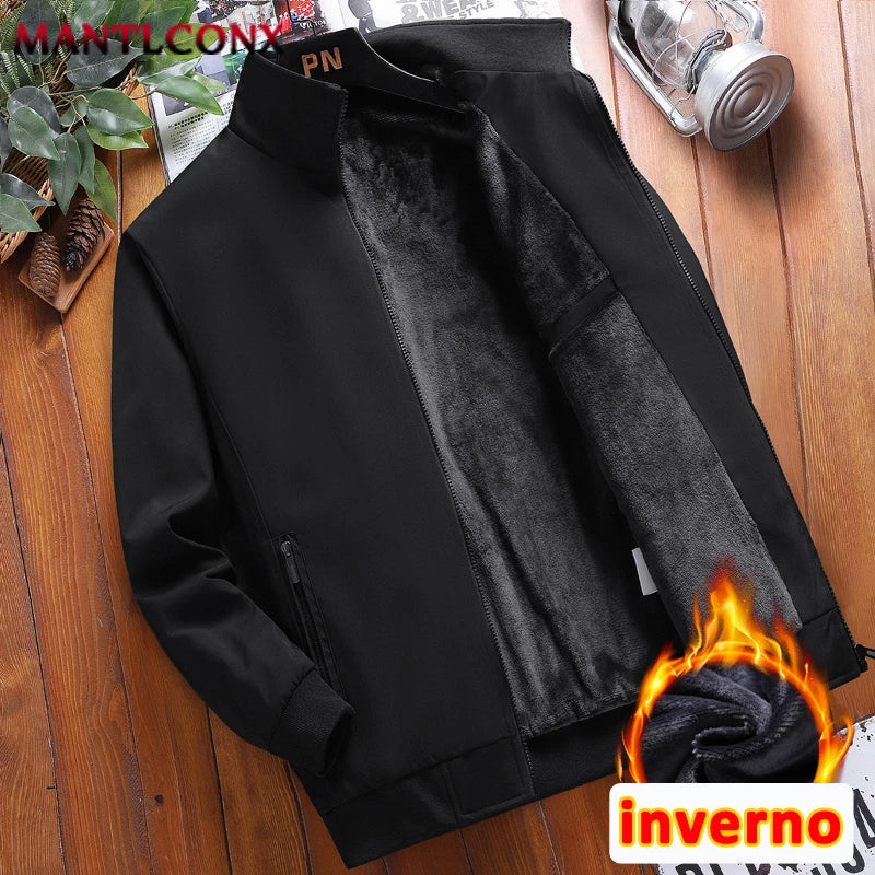Winter Solid Color Men's Blazers Jacket Thicken Warm Parkas Men's Winter Coat Casual Business Jacket Male Office Dress Coat 3XL