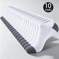 10 Pairs Men Ankle Socks Reinforced Gray Toe Heel | SAMAG