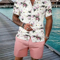 Men's Shirt Shorts Set Two Piece 3D Leaf Print Sleeve | SAMAG