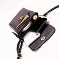 Simple Women's Shoulder Bag With 3-Layer Zipper Soft Leather Crossbody bag Mini Small Bag Wallet With Multiple Compartments Larg