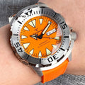 Tandorio Monster NH36A Mechanical Dive Automatic Men's Watch AR Sapphire 42mm 20BAR Steel Wristwatch Double Date Green Luminous