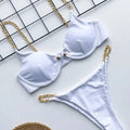 Sexy Metal Chains Underwired Bikini Women Swimsuit Female | SAMAG