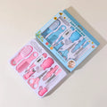 7-in-1 Baby Care Kit: Newborn Grooming Set (Nail Clippers/Brush/Thermometer) for Infant (Pink/Blue)