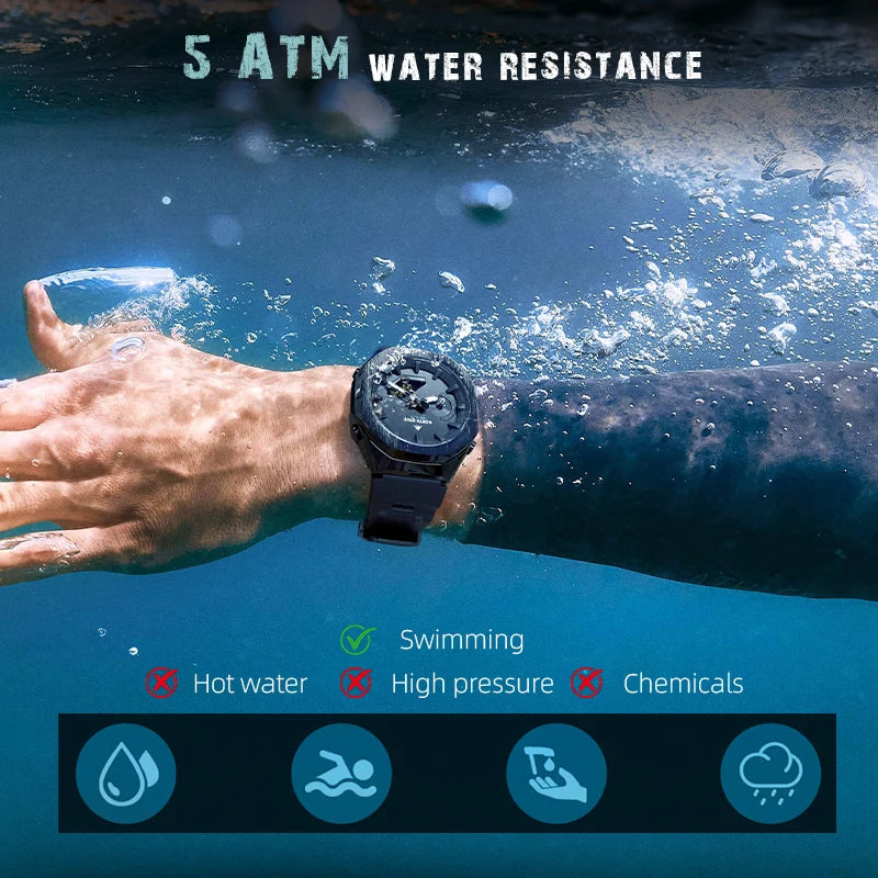 NORTH EDGE MERCURY Men's Military Digital Watch Stopwatch Waterproof 50M Sports Watches World Time