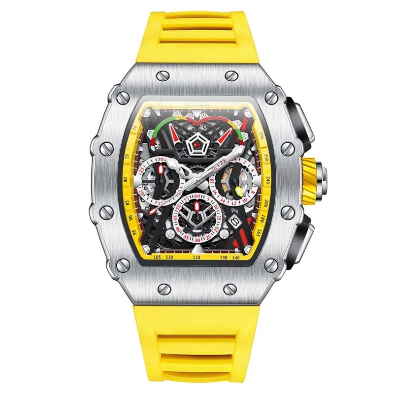 Sports Men's Watch ONOLA Luxury Fashion Fully Automatic Mechanical Watches men Unique Design Waterproof Tape Watch Wristwatch