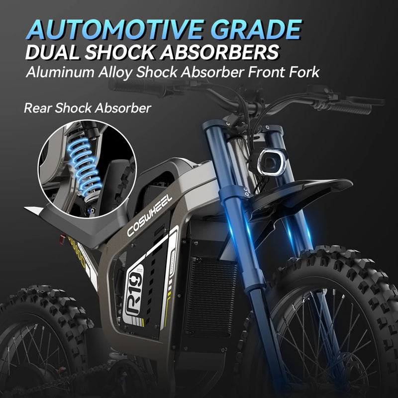 COSWHEEL R19 Electric Motorcycle 72V 40Ah 9000W Mountain Off-Road Electric Bike Adult Ebike All Terrain E-Motorcycle