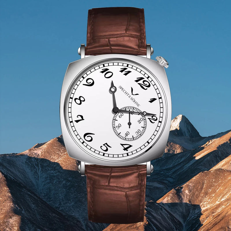 New Specht & Söhne 1921 Men's Automatic Mechanical Watch Vintage Watch Sapphire Genuine Leather Stainless Steel 50M Waterproof