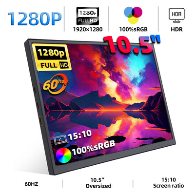 ZSUS 10.5-Inch Portable Monitor 1280P 100%sRGB 15:10 | SAMAG