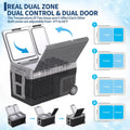 Dual Zone Car Refrigerator 40QT 38L Portable Freezer Compressor Electric Cooler Rapid Freezing Minus 4F To 68F 12V 24V Can Internal Battery Not Included