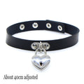 Woman Black Punk Choker Collar Necklace Sexy PU Leather Heart Lock Key Spike Chocker Gothic Cosplay Accessories Party Jewelry