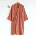 2026 New Men's 100% Cotton Gauze Bath Robes Loose Thin Japanese Kimono Pajamas for Men Casual Lace Up Bathrobes V-Neck Nightgown
