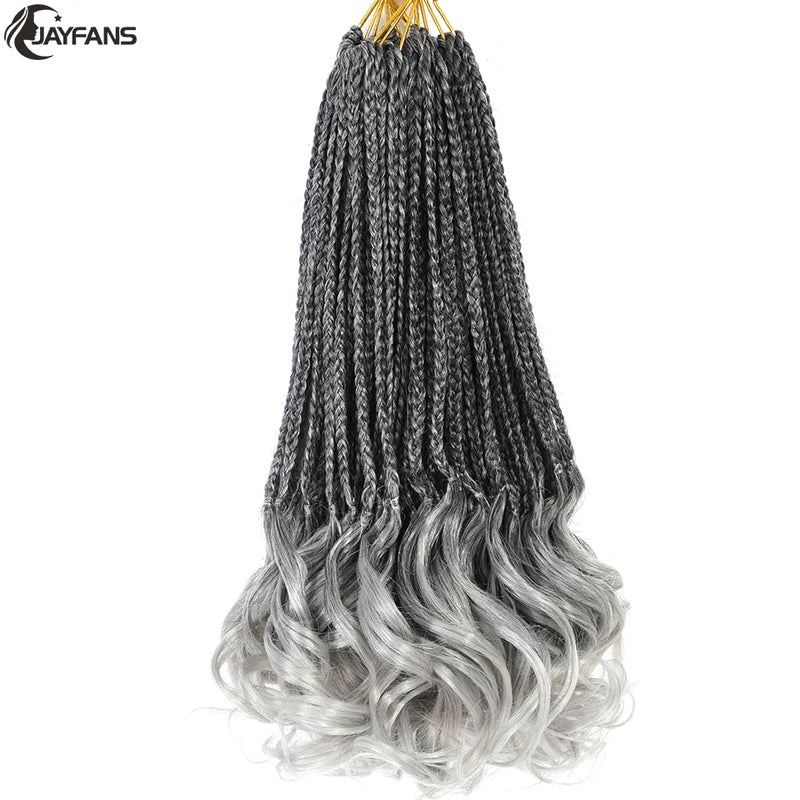 14” French Curls Braiding Hair Pre Braided Synthetic Box Braids Crochet Curl Ends French Curl Crochet Braids for Women And Kids