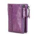 CONTACT'S Fashion Genuine Leather Women Wallet Bifold Card Holder Coin Purse Small Women's Purse Money Clip Men Pocket Wallets