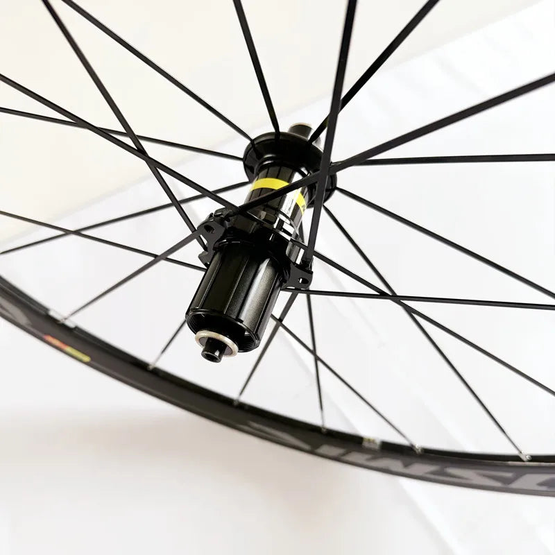 New 700C 30/40/50mm Road bike alloy Bicycle wheelset clincher rims Thru Axle V Disc brake 120 noise 36T Planetary ratchet hubs