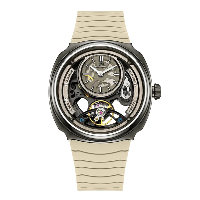 Daniel Gorman Men Automatic Mechanical Watch 5ATM Waterproof Skeleton Hollow Dial Silicone Strap Sports - Visuel 7 | SAMAG