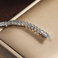 KNOBSPIN 3 Claw D VVS1 Moissanite Tennis Necklace s925 Sterling Silver 18k White Gold GRA Certified - Visuel 4 | SAMAG