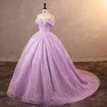 Wedding Dress Shiny Classic Boat Neck Bridal Party Gown - View 16 | SAMAG