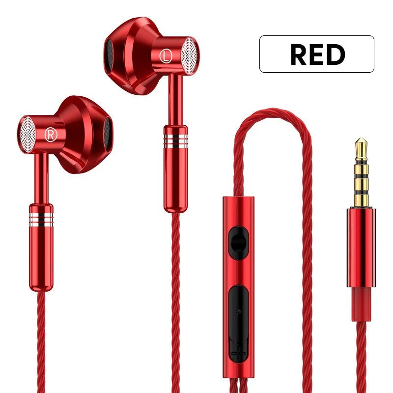 OLAF Metal 3.5mm Headphones Wired Earphones Gaming Earbuds Sports Headset With Microphone For Smart Phones Samsung Xiaomi Huawei