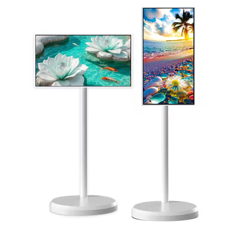 22-Inch Portable Interactive Mini Mobile Smart TV Display Screen with Rollable Stand Follow-by-Me Function