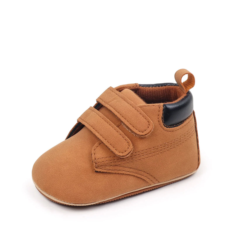 2025 Spring And Autumn Baby Boys First Walking Toddler Shoes With High Quality PU Leather And Soft TPR Sole For 0-18M Baby Shoes