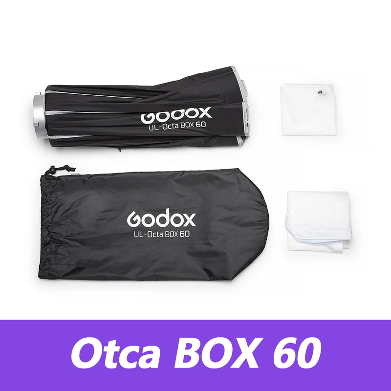 Godox UL-Octa BOX 60cm 90cm 120cm 150cm Octagonal Softbox Bowens Mount Quick Release Foldable with Diffuser Grid