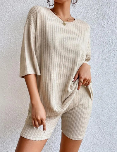 Spring Summer Short Sleeve T Shirt Pants Two Piece Set | SAMAG