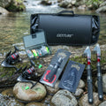 Goture Portable Carbon Fiber Fishing Rod Spinning Reel Combo Full Tackle Kit 66pcs Lures Hooks Fishing Line Plier Gripper Tackle