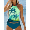 Sexy Solid Print Tankini Set Tied Halter Bikini Swimsuit | SAMAG