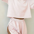 Women's Striped Pajama Set Summer Short-Sleeved T-Shirt | SAMAG