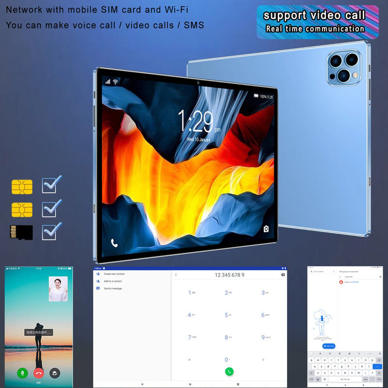 BDF 10.1 Inch Tablet Android 13, 4GB RAM 64GB ROM,1TB Expand,1280x800 IPS Screen 5000MAH Battery,GMS 3G Network,WiFi