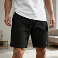 Men Waffle Knit Casual Shorts Drawstring Elastic Waist | SAMAG