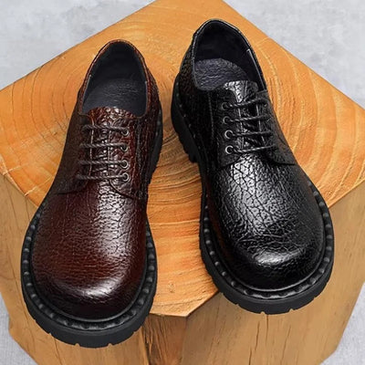 Men's large Round-toe Leather Shoes Lace-up Work | SAMAG