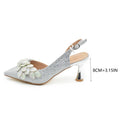 New Arrival Shoes for Women High Heel Rhinestone Paired with Handmade Petal Pointed-Toe Italian Shoes and Bags Matching Set