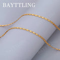 Fashion Charm 18k Gold Necklace 2MM 16/18/20/22/24/26/28/30 Inch Side Chain Necklace For Women Men Jewelry 925 Silver Necklace