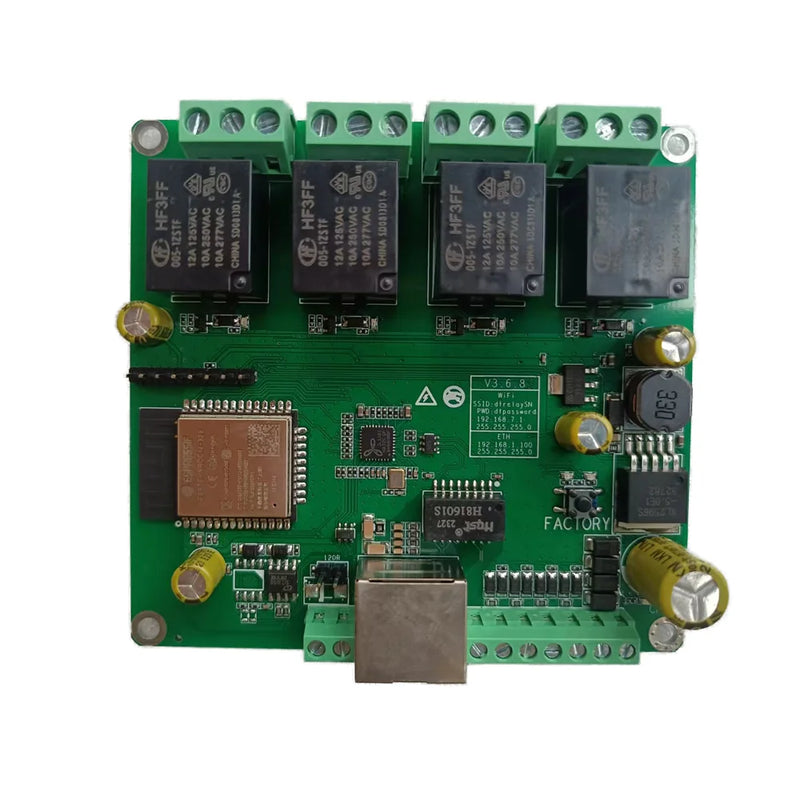 DTWONDER Smart WiFi Switch ESP32 Ethernet Relay Board Domoticz Home Assistant OpenHAB RS485 TCP UDP 4 Channel Timer IP Watchdog