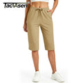TACVASEN Women's Quick Dry Hiking Capris 4 - Way Stretch - View 2 | SAMAG