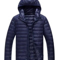 2026 Men Black Hooded Coat, Blue Zipper Control Winter Down Jacket, Green Lightweight Design Parkas Jaqueta, Asian Size M-5XL