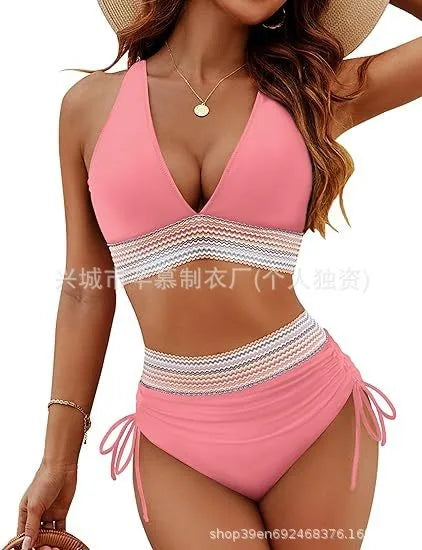 Women's Sleeveless High Waist Halter Neck Bikini | SAMAG