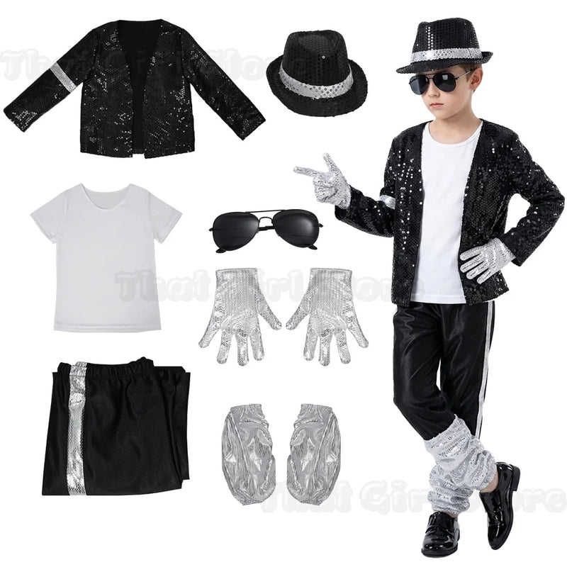Halloween Coplay outfit for Show Performance Party Michael Jackson Celebrity Birthday Carnival Billie Jean Pop Star MJ costume