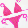 Sexy glitter sequine plain bikinis sets two pieces thong | SAMAG