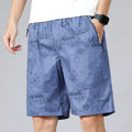 Men's Camo Shorts Elastic Waistband Casual Cargo Hiking | SAMAG