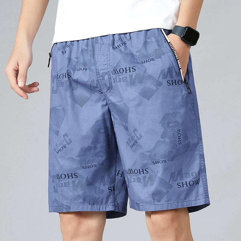 Men's Camo Shorts Elastic Waistband Casual Cargo Hiking | SAMAG