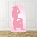 Cowgirl Pink Arch Backdrop Birthday Party Photo Background Kids Western Theme Decor Horse Shoe Boots Hat Pattern Celebration Bac