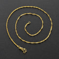 Real 14K Gold Color Necklace Chain for Women's Clavicle Chain Neck Collare for Girlfriend Fashion Birthday Jewelry Gift Not Fade