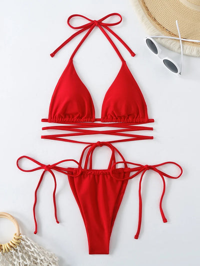 Sexy Micro Bikini Criss Cross Swimwear Bandage Woman | SAMAG