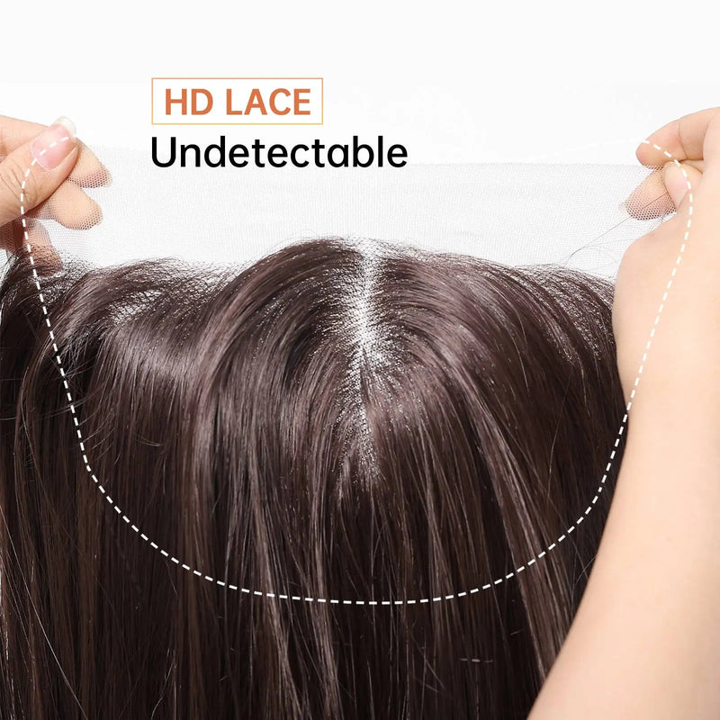 Topshe 13x4 HD Lace Front Wig Hand-Tied Pre-Plucked Natural Hairline Realistic Long Straight Braided Glueless Wigs