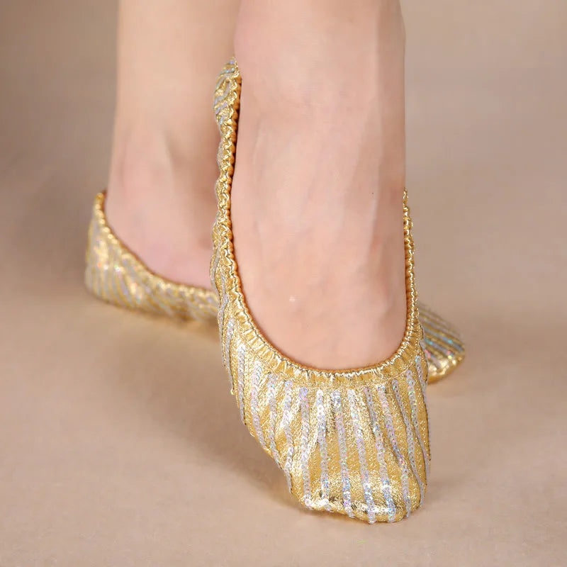 1pair/lot Women Belly Dance Shoes Belly Dance Accessories Sequins Shoes Soft